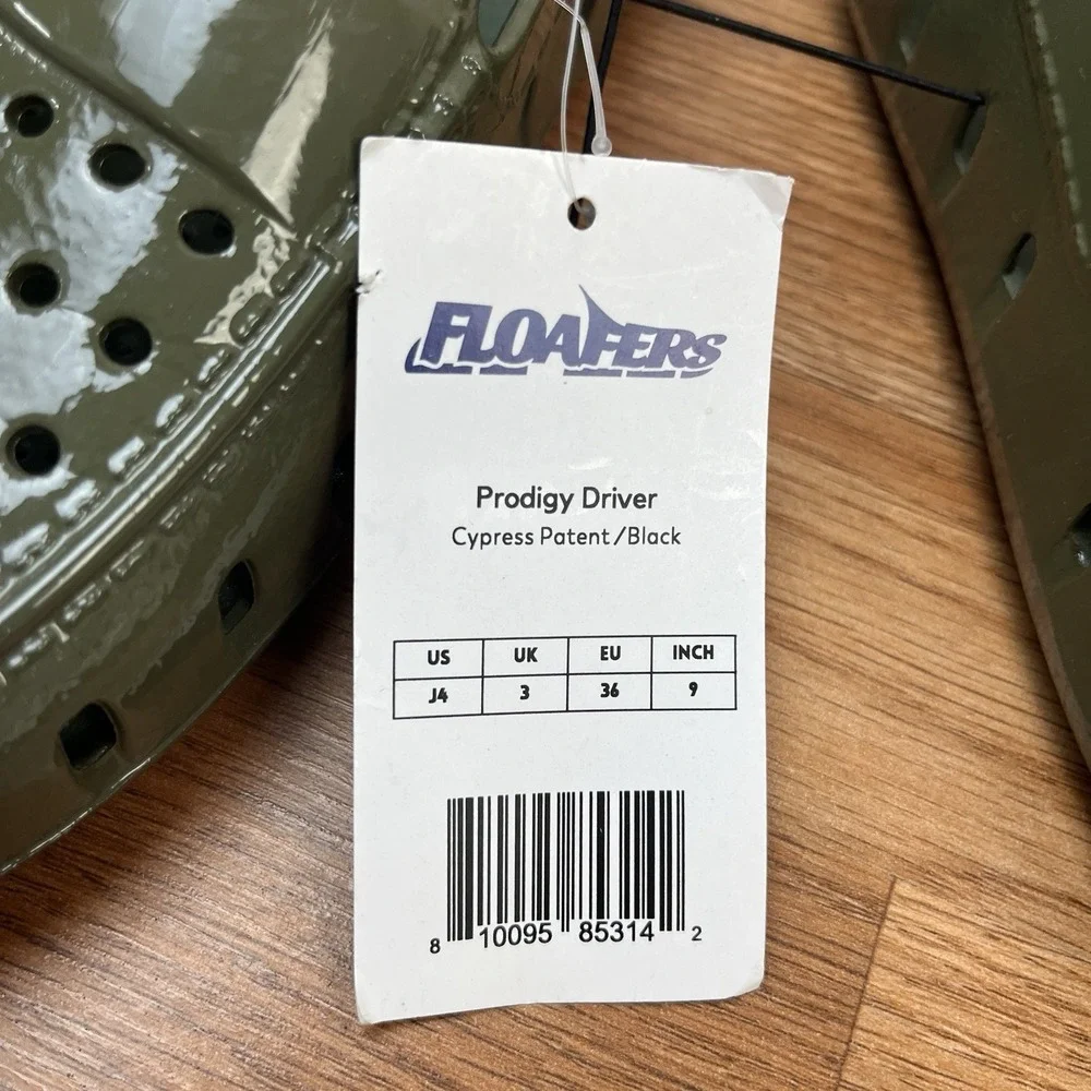 Floafers Prodigy Driver Patent Cypress‎ Green Loafers Shoes Big Kids Size 4 NEW